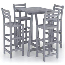 vidaXL Set da Bar da Giardino 5 pz Grigio in Legno Massello di Acacia