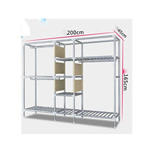 JJZXT Grande Cloth Armadio Abbigliamento Hanging Governo di immagazzinaggio del Tessuto Armadio Steel Pipe Metallo Rinforzo Cabinet (Color : A)