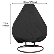 HSGAV Copertura Sedia Dondolo Impermeabili Rattan da Giardino Wicker Sedie Sospese Coperture Mobili Giardino per Sedia Altalena Esterni, 210D Oxford H190Xφ120cm (74,8x47,3 Pollici), Nero