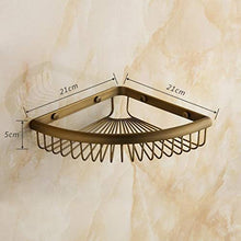 HYYDP Parete Porta Salviette Cestello per Cosmetici da Parete in Ottone Retro mensola per Doccia mensola per Cesto d'angolo, 21 * 21 * 5cm