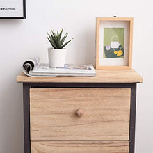 Rebecca Mobili Comodino Industrial, cassettiera 3 cassetti, Marrone Nero, Legno Paulownia, Camera Bagno - Misure: 56 x 35 x 25 cm (HxLxP) - Art. RE4546