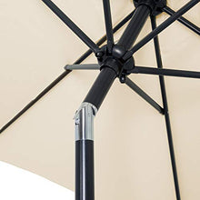 Deuba Ombrellone da giardino Ø 200cm UV40+ manovella funzione inclinazione idrorepellente spiaggia esterno terrazza patio beige