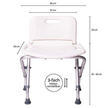 ONVAYA® sgabello da bagno 150kg | sgabello da doccia | sedile da doccia | sedia da doccia | bianco con schienale