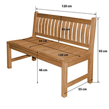 Panca da giardino Arezzo in legno massiccio di teak senza braccioli