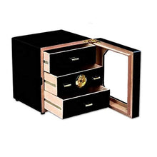 Humidars Cigar Humidor - Lusso Rosso o Nero Legno di Cedro Cigar Humidor Cabinet Storage Box igrometro umidificatore mantenerlo Fresco .Scatola di immagazzinaggio di cigari di Grande capacità