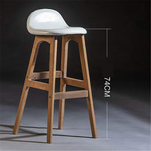 Sedie da bar per interni ed esterni, sedie da bar in stile moderno ed elegante, con telaio in legno robusto, bianco, pelle