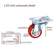 Rotelle 10pcs Rotelle Piccole in Poliuretano Rotelle 1"1,5" 2"Rotelle girevoli Ruote Rosse per mobili Rotella Mute Ruote universali per Piccoli carrelli Sedie