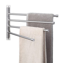 KES Porta Asciugamani Braccio Oscillante Montaggio a Parete Bagno, 4-Braccio, Acciaio Inossidabile SUS304 Spazzolato, A2102S4-2