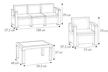 GrecoShop Divano Tre sedute con Poltrone e Tavolino/Salotto/Salottino per Esterno/Arredo Giardino - MOD.Kansas Bianco - Marrone - Antracite (cod.: 5192ABC)