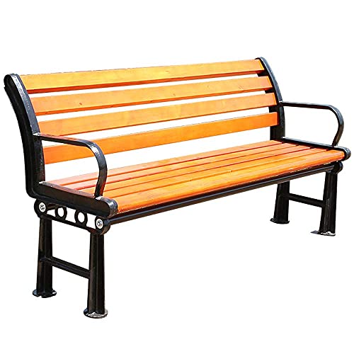 GaoF Panchine da Giardino per Esterni, panchine da Cortile in ghisa e Pino, panchina da Giardino per Veranda Impermeabile e con Protezione Solare, Possono ospitare 2-3