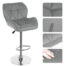 Flyelf Sgabello da Bar, Regolabile in Altezza(91-111cm),Sgabello Alto con Schienale per Cucina Bar (Grigio, 4pcs)