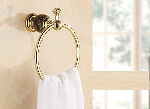 MBYW Portasciugamani Moderno Minimalista Portasciugamani Elegante per Il Bagno di Moda Portasciugamani ad Anello Interamente in Rame Placcato Oro con Anello Porta Asciugamani ad Anello Tondo