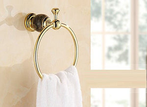 MBYW Portasciugamani Moderno Minimalista Portasciugamani Elegante per Il Bagno di Moda Portasciugamani ad Anello Interamente in Rame Placcato Oro con Anello Porta Asciugamani ad Anello Tondo