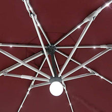 HUAQINEI Ombrelli da Esterno 3m Ombrelloni da Giardino,luci a LED solari,ombrelloni Quadrati in Alluminio a 360 ° Design Rotante a Comando Manuale,Modelli Moderni