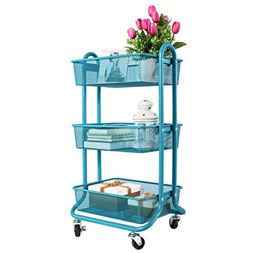 LYM &ripiano di stoccaggio Scaffale, da Terra Mobile Multifunzione Bagagli Piccolo Carrello a 3 Strati Scaffale di Finitura