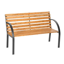 TecTake PANCHINA IN GHISA E LEGNO PANCA DA GIARDINO CON SCHIENALE LAVORATO INTRECCIATO - modelli differenti - ("Micha" (No. 401425))