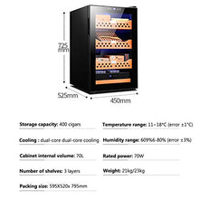 VIY Umidificatore per Sigari, Humidor, 12-18 °C, Touch Display Digitale, 38 Db, Illuminazione A LED, 70 L, 200-250 Sigari, Ripiani in Legno di Cedro, Nero,d'oro