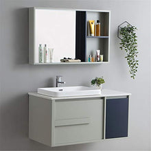 NgMik Cabinet Specchio Lavabo Mobile da Bagno Semplice Board Board Borsetto in Ceramica in Ceramica combinata Bagno Bagno Bagno Mobile da Bagno Facile da Pulire (Color : Gray, Size : 52x100x55cm)