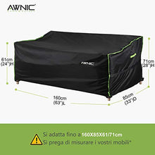 AWNIC Telo Copridivano 2 Posti da Giardino Copertura Divano Esterno Impermeabile TÜV Rheinland Certificato Resistente ai Raggi UV 420D Poliestere 160x85x61/71cm