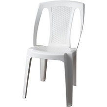 PROGARDEN - Set tavolo da giardino Sumatra, effetto legno, plastica, 138 x 78 cm + 4 sedie impilabili Procida, plastica, bianco
