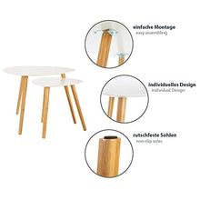 LOMOS set di tavolini da salotto Finja, colore bianco, costituito da due tavolini in legno