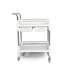 WangQ Carrello Carrello Letto Doppio Carrello portautensili Carrello da Laboratorio Magazzino Multi-Strato Strumento di logistica Scaffale da Ufficio carrellino Cucina (Size : 64 * 44 * 90cm)