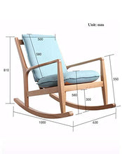 XinQing-Sedia a Dondolo Sedia a Dondolo in Legno massello Nordico Sedia da Giardino all'aperto Balcone Salotto, Blu