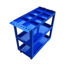 Quattro Ruote portatile strumento di archiviazione Carrello Passeggino for ripiani, carrello portautensili flessibile multi-strato for movimentazione auto, porta attrezzi in metallo, blu, 70X35X76CM U