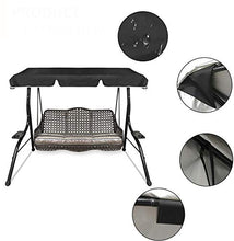JX-PEP Baldacchino di Ricamo per Sedile da Giardino, 2/3 posti, Patio Hammock Swing Top Cover all'aperto,Nero,249 * 185 * 18cm