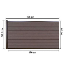 Mendler Pannello supplementare frangivento Basso Privacy Sarthe WPC Alluminio Premium 188cm Marrone