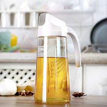 Dispenser di olio senza gocciolamento Auto Flip Glass Condimento per insalata Bottiglia Condimento per olio Contenitori per olio da cucina per olio Manico antigoccia per la cottura della cu(bianca)