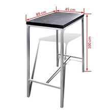 Tidyard Tavolo Bar con Sgabelli, Tavoli Bar, Set Tavolo da Bar in Acciaio Stile Industriale, Tavolo da Bar Rettangolare Alto, 89x45x100 cm