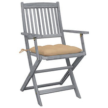vidaXL Sedie da Giardino Pieghevoli 4pz con Cuscini in Massello Acacia