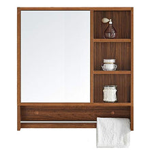 Armadietto a Specchio Armadio con Specchio da Bagno 60-80cm Specchio per Il Bagno Specchio per Il Bagno con Multistrato Armadietto a Muro con Specchio (Color : Wood, Size : 80 * 13.5 * 78CM)