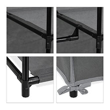 Relaxdays Armadio in Tessuto, con Asta per Abiti e 5 Ripiani, Pieghevole, Cerniera Zip, HLP: 161x105,5x45cm, Antracite, Vello, Ferro, plastica, 1 pz