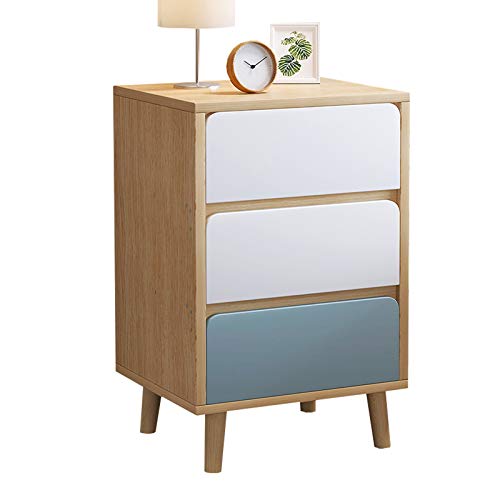 Comodino In Legno Solido Armadio Piedi 3-cassetti Salvaspazio Semplice Moderna Casa Camera Da Letto Creativo Armadio 36X34X63CM FANJIANI