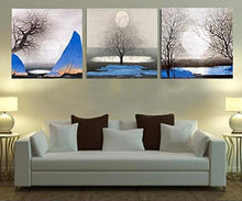 Creativo Paesaggio Rami Secchi Blu Ghiaccio 3 Pezzi Dipingere L'Immagine Stampa Su Tela Moderna Opera D'Arte Trittico Per La Decorazione Domestica Regalo Pronto Da Appendere