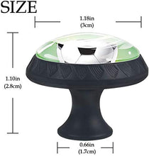 Sport Pallone da calcio a strisce verdi Pomelli per Porta Set di 4 Pomelli per Mobili Manopole per Cassetti Cucina Armadio Vetro