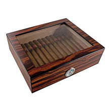 XZJJZ Sigaro Desktop Umidificatore con Vassoio di Vetro umidificatore - Cigar Legno di Cedro Fodera Copertura di Vetro Tetto apribile portasigarette Cigar Cabinet