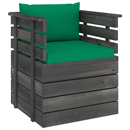 vidaXL Poltrona da Giardino con Cuscini in Legno di Pino