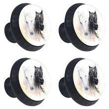 Cavallo nero bianco 4 PCS Pomelli per Porta, Pomolo per Mobile, Pomelli per Mobili con Viti, Maniglia per Armadietto, Pomelli per Porta, Pomelli per Cassetti per Porta, Armadio, Cassetto e Credenza