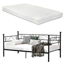 [en.casa] Divano Letto Metallo con Materasso 200 x 100 cm Sofa Singolo Design Incluso Rete a Doghe Nero