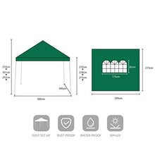 Sekey 3x3m Gazebo da Giardino, Tenda da Giardino Richiudibile Impermeabile, Pieghevole Gazebo per Festa/Matrimonio/Barbecue con Pareti Laterali, Verde