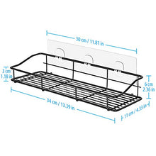 Oriware Adesiva Mensole da Doccia Bagno Stoccaggio Portaoggetti Nessuna Perforazione SUS 304 Acciaio Inossidabile - 2 Pezzi (Nero)