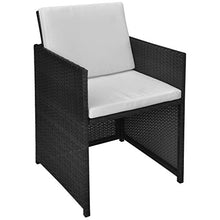 Festnight Mobili da Giardino/Set Tavolo e Sedie per Esterni 33 pz in Polirattan Nero