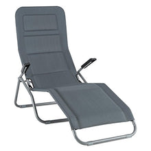 Blumfeldt Vitello Noble Grey - Lettino Sdraio Prendisole, Giardino o Spiaggia (140 x 72 x 104 CM, Reclinabile, Morbida Imbottitura, Telaio in Tubo di Acciaio), Grigio