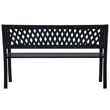 E E-NICES Panchina da Giardino 125 cm Nera in Acciaio