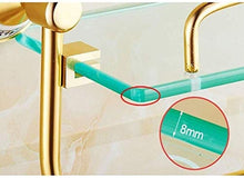 GDFEH Scaffale di Vetro 2-Livello Scaffale per Il Bagno del Bagno del Bagno del Bagno con la Barra degli Asciugamani