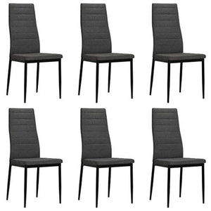 Festnight Set 2/4/6 pz Sedie Sala da Pranzo Moderne in Tessuto Stoffa con Schienale Alto,Sedie da Cucina Tessuto Moderne,Sedie Pranzo Tessuto Moderne 43 x 44 x 96 cm Grigio/Marrone