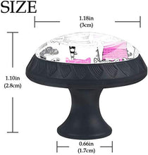 Espressione del modello di gatti bianchi neri rosa Pomelli per Porta Set di 4 Pomelli per Mobili Manopole per Cassetti Cucina Armadio Vetro